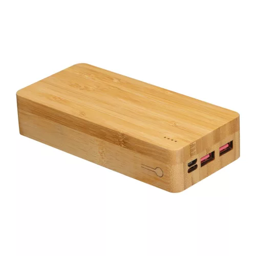 20000 mAh bambusz powerbank 