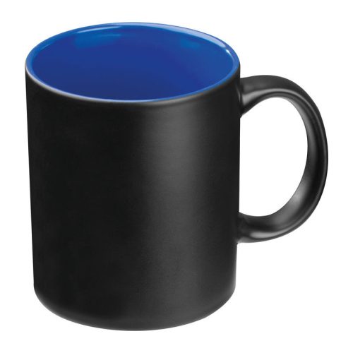 Fekete bögre színes belsővel, 300 ml