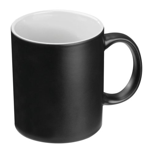 Fekete bögre színes belsővel, 300 ml