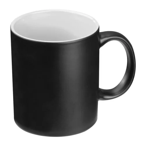 Fekete bögre színes belsővel, 300 ml