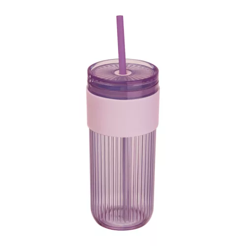Műanyag pohár szívószállal, 660 ml
