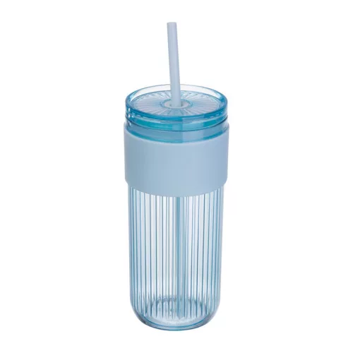 Műanyag pohár szívószállal, 660 ml