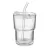 Üveg pohár szívószállal 400 ml