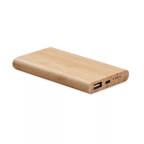 4000 mAh bambusz powerbank