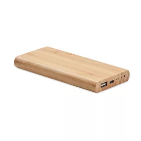 6000 mAh bambusz powerbank