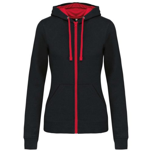 Kariban KA467 LADIES’ CONTRAST HOODED FULL ZIP SWEATSHIRT XS