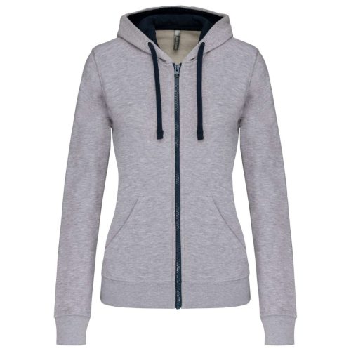 Kariban KA467 LADIES’ CONTRAST HOODED FULL ZIP SWEATSHIRT S