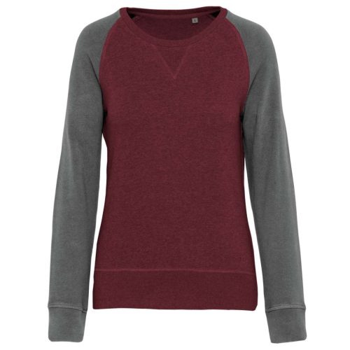 Kariban KA492 LADIES' TWO-TONE ORGANIC CREW NECK RAGLAN SLEEVE SWEATSHIRT XS