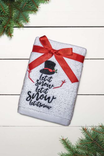 Olima OLXMAS12 OLIMA CHRISTMAS TOWEL - LET IT SNOW SNOWMAN 45X70