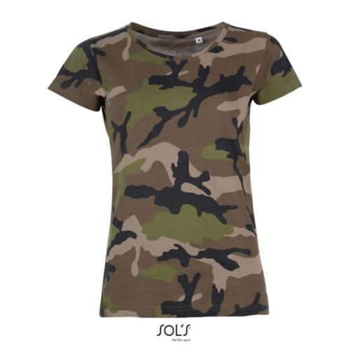 SOL'S SO01187 SOL'S CAMO WOMEN - KÖRNYAKÚ PÓLÓ L