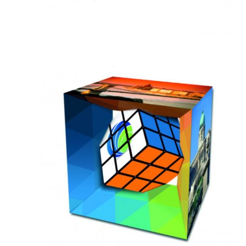 Rubik kocka egyedi nagy papírdobozban, 3x3x3, 57mm x 57mm